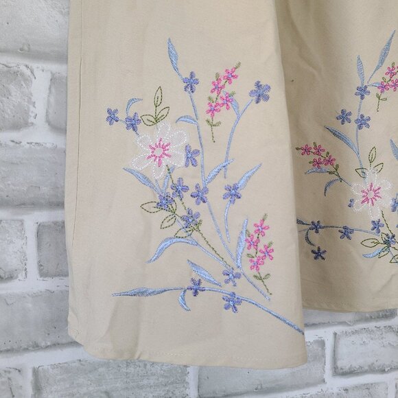 Covington Embroidered Cotton Skirt Floral Romantic Fairycore Feminine 16 - Picture 3 of 10